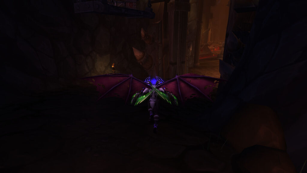 WoW Demon Hunter is flying through the raid